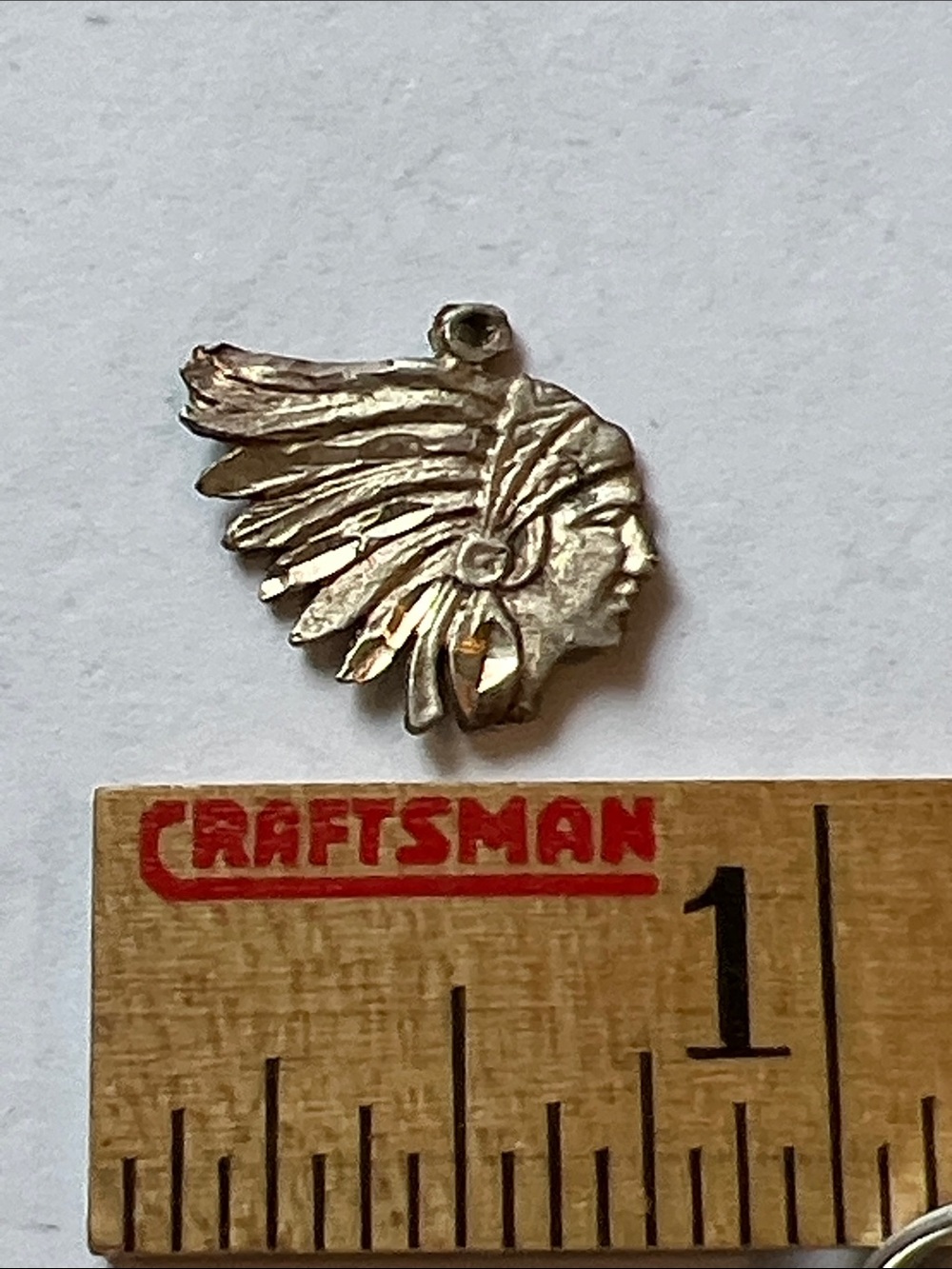 Vintage Sterling Silver Native American chief bracelet charm 925